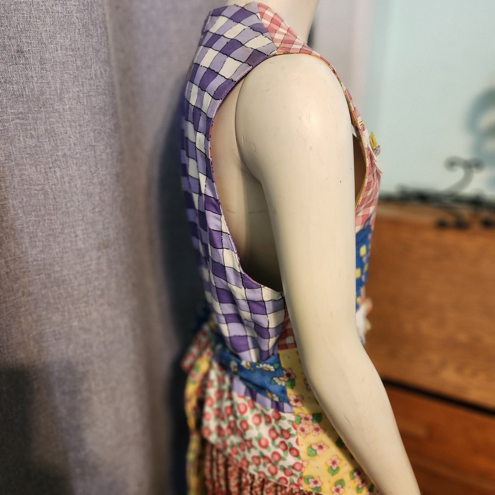 Hand Made Patchwork Granny Tea Party Quilted Vest Embellished Applique Cottage - Picture 9 of 15